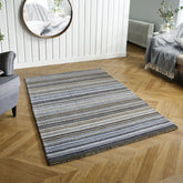 Carter Modern Grey Striped Rug - Pendle Village Furniture